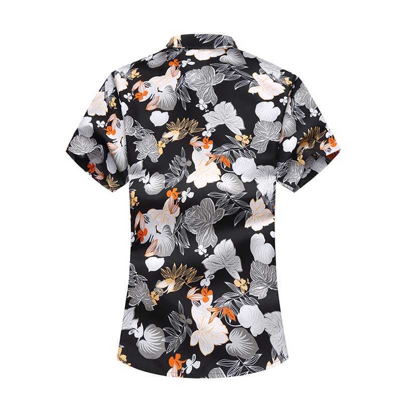 Big Size 5XL 6XL 7XL Men Summer Cotton Men Shirt Casual Floral Printed Shirts Men Cool Beach Holiday Flower Hawaiian Shirts 210528