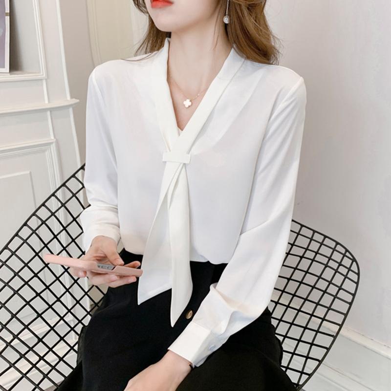 Women's Blouses & Shirts Autumn 2021 Long Sleeve Women Chiffon Blouse Elegant Slim V-Neck White Office Lady Shirt Loose Clothing
Women's Blouses & Shirts Autumn 2021 Long Sleeve Women Chiffon Blouse Elegant Slim V-Neck White Office Lady Shirt Loose Clothing