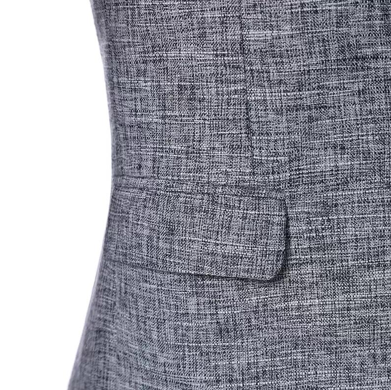 Three-Pieces Grey Business Casual Single Breasted Men tuxedo Suits Slim Fit Groom Banquet Suit