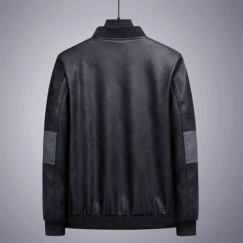 Leather Jacket Men Winter Fleece Fashion Business Casual Motorcycle Jacket Autumn Winter Windproof Black Coats Male 6XL 7XL 8XL 211111