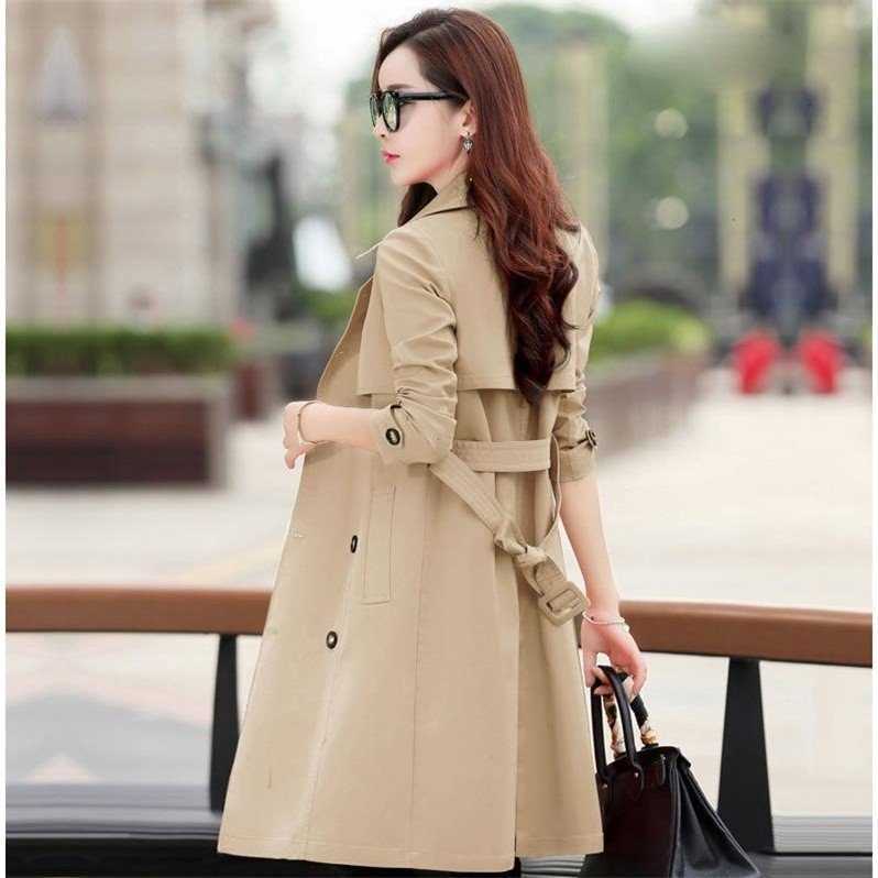 FTLZZ Plus Size 3XL Trench Long Coat Spring Autumn Women's Double Breasted Windbreaker Outerwear Female Casual 210820