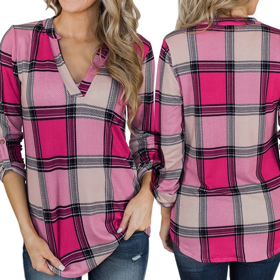 LXY21903 Autumn Women Clothing Blouses Shirts Plus Size Long Sleeve Grid Plaid Printing V-Neck Pullovers Ladies Casual Loose None Button T-shirts Tops
LXY21903 Autumn Women Clothing Blouses Shirts Plus Size Long Sleeve Grid Plaid Printing V-Neck Pullovers Ladies Casual Loose None Button T-shirts Tops