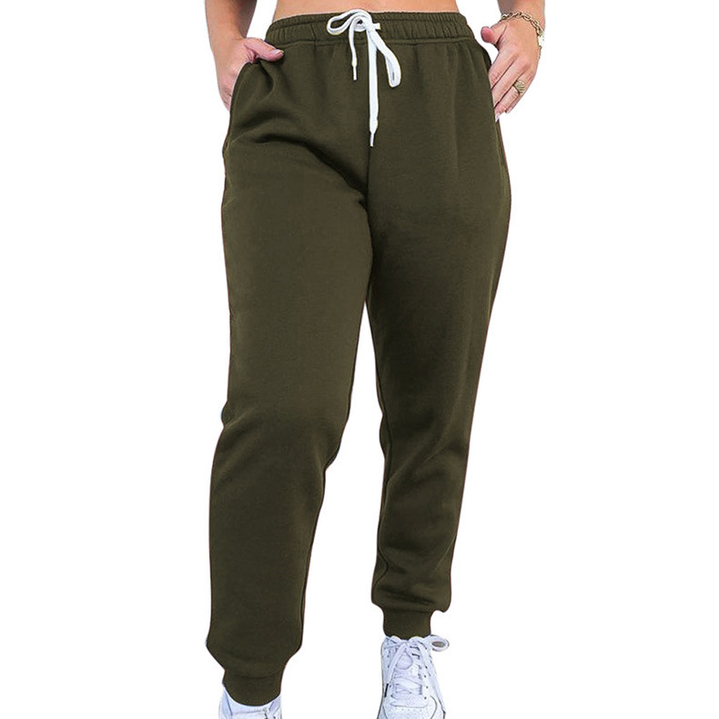 Women's Pants Capris solid color lace-up sports trousers home leisure and thickened footwear trousers