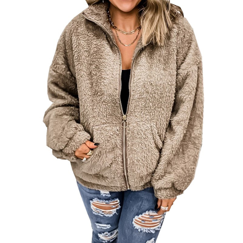 Women's Fleece Jacket: Plus Size Woolen Coat, Short Cardigan For Autumn Winter B4