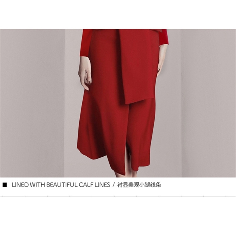 High Quality OL Ladies -end Red Notched neck Long sleeve Blazer Dress Vintage Waist Party vestidos 210519