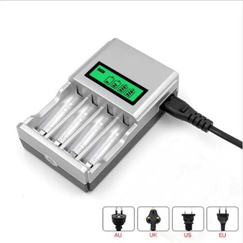 1.2V 4 slots AA AAA NI-MH ni-cd quick charge battery charger with LCD display EU AU US UK plug
1.2V 4 slots AA AAA NI-MH ni-cd quick charge battery charger with LCD display EU AU US UK plug