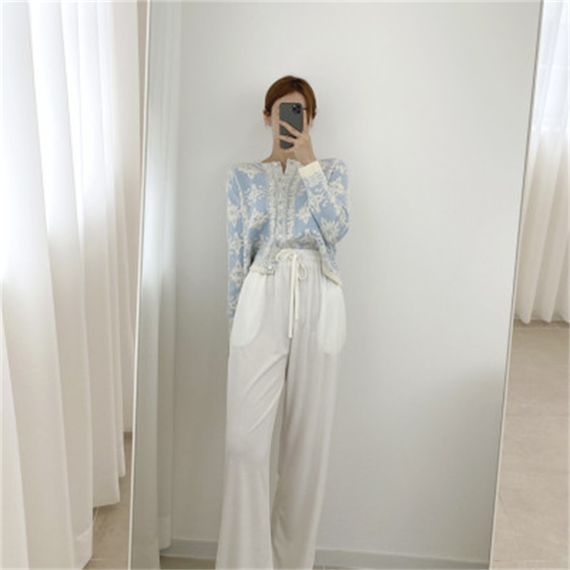 Autumn Stereoscopic Floral Korean Cardigans Sweater Long Sleeve Single-breasted Tops Vintage Elegant Ladies Cardigan 210810wtt