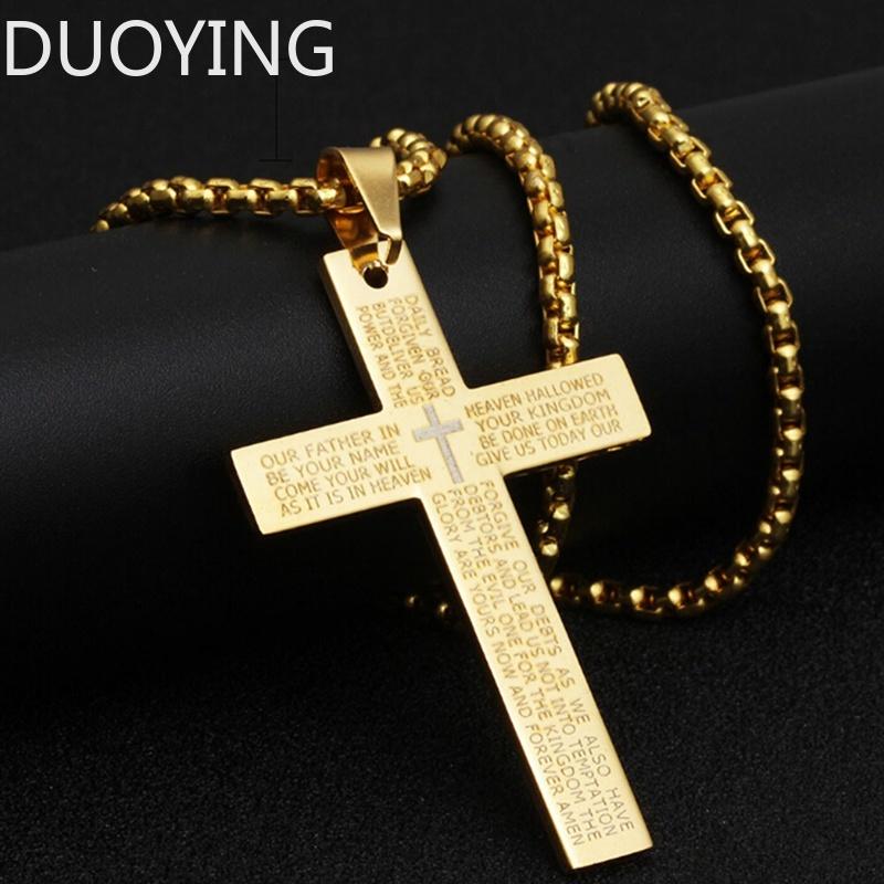 Pendant Necklaces Fashion Stainless Steel Christian Bible Prayer Cross Men Necklace Charming Gifts Jewelry
Pendant Necklaces Fashion Stainless Steel Christian Bible Prayer Cross Men Necklace Charming Gifts Jewelry