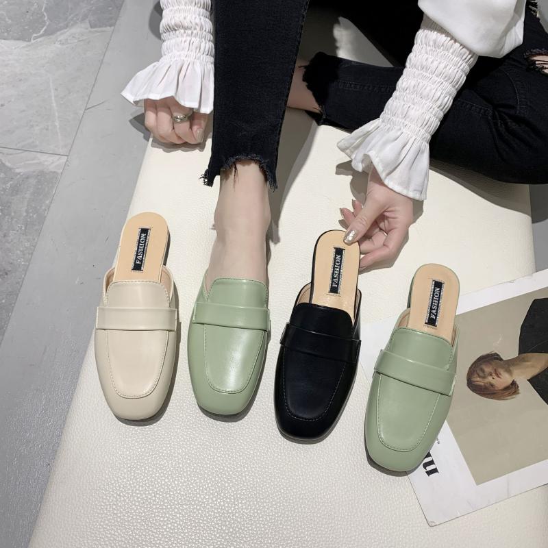 Slippers Mules Slides Soft Flats Close Toe Leather Outside Lazy Cozy Slingback Women Sandals Solid Slip On Square Flip Flops, Beige
Slippers Mules Slides Soft Flats Close Toe Leather Outside Lazy Cozy Slingback Women Sandals Solid Slip On Square Flip Flops, Beige