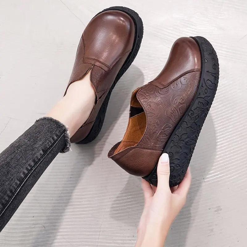 First Layer Cowhide Ethnic Style Retro Casual Women's Shoes Deep Mouth Big Toe Increase Comfort Sen Single Dress
First Layer Cowhide Ethnic Style Retro Casual Women's Shoes Deep Mouth Big Toe Increase Comfort Sen Single Dress