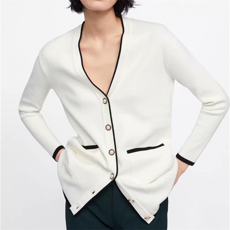 Vintage Chic Pearl Buttons Knitted Cardigans Sweater Women V Neck Pockets Loose Outerwear Casual Casaco 210517, As picture 
Vintage Chic Pearl Buttons Knitted Cardigans Sweater Women V Neck Pockets Loose Outerwear Casual Casaco 210517, As picture
