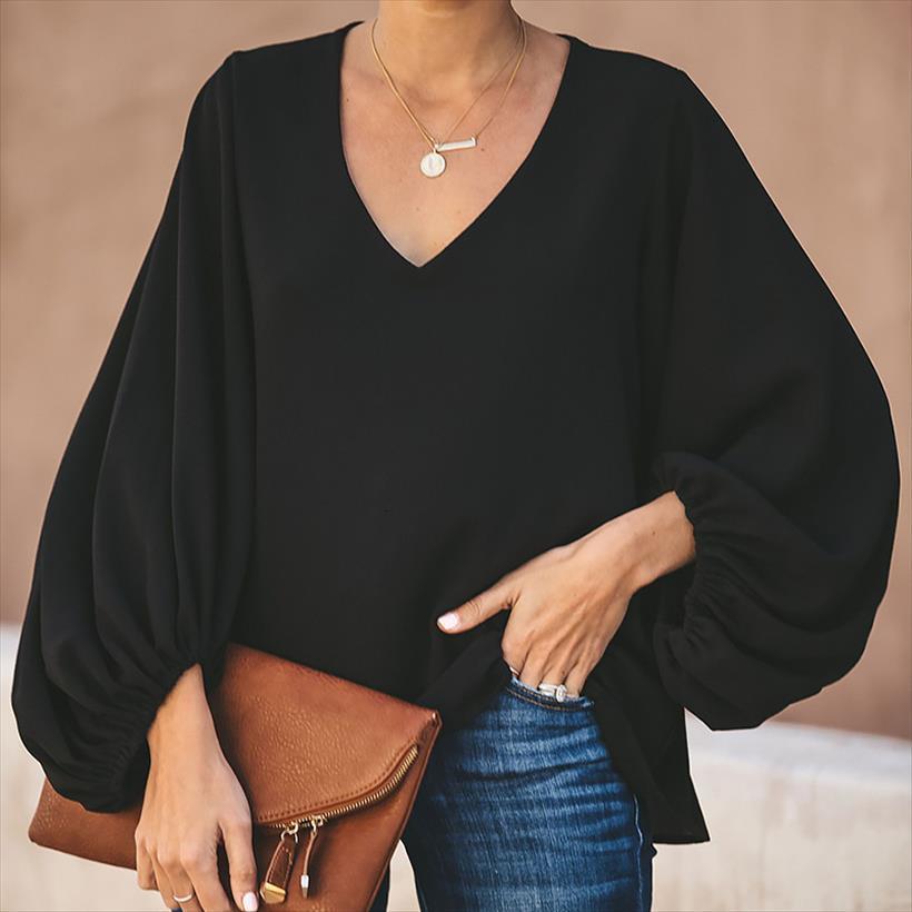 plus size long lantern sleeve womens blouses chiffon spring summer fall solid color v neck blouse female fashion casual, White
plus size long lantern sleeve womens blouses chiffon spring summer fall solid color v neck blouse female fashion casual, White
