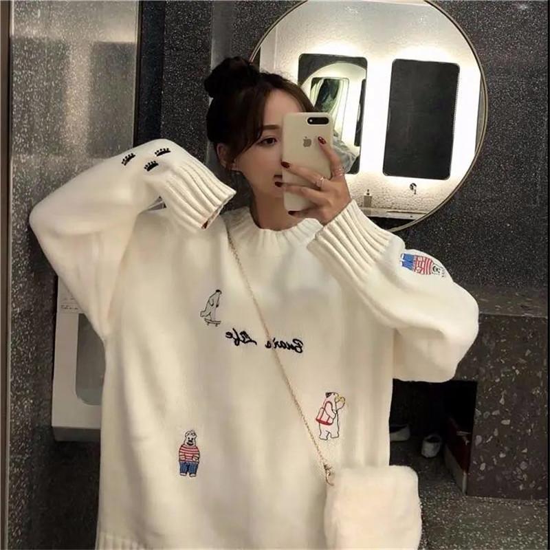 Women' Sweaters Knitted Warm For Women Sweater Oversize Autumn Winter Cute Clothes Cartoon Print Pullovers Loose Oversized Tops, White
Women' Sweaters Knitted Warm For Women Sweater Oversize Autumn Winter Cute Clothes Cartoon Print Pullovers Loose Oversized Tops, White