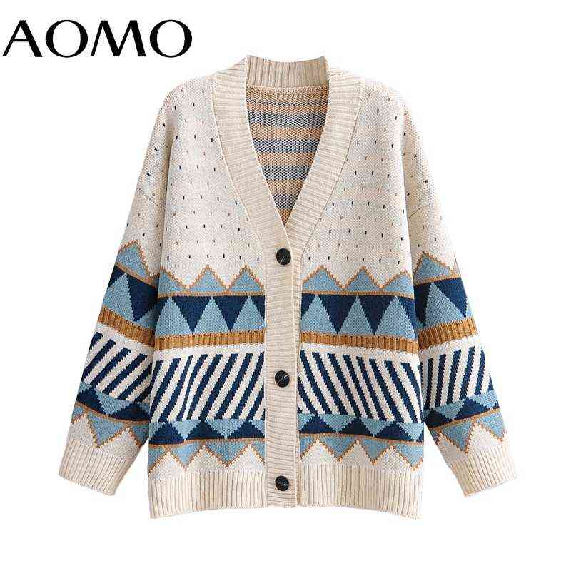 AOMO Autumn Winter Women Geometry Knitted Cardigan Sweater Jumper Button-up Female Tops 1F313A 211109, Multi
AOMO Autumn Winter Women Geometry Knitted Cardigan Sweater Jumper Button-up Female Tops 1F313A 211109, Multi
