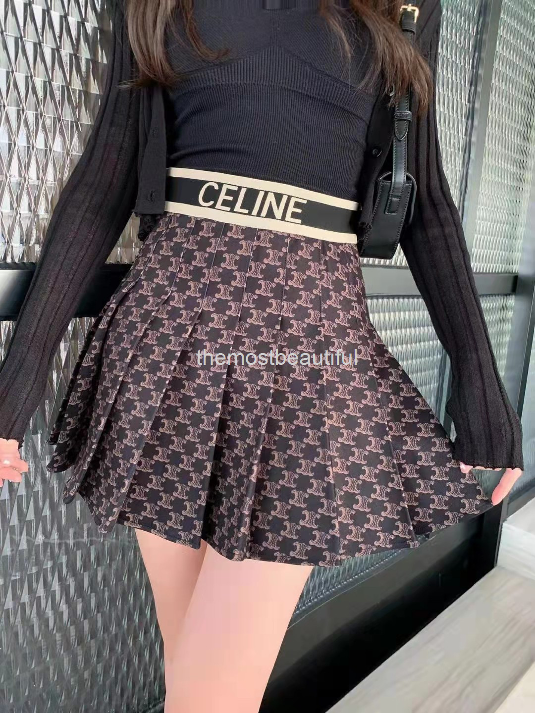 Skirts CE home spring and summer old flower letter ribbon crimping high waist short skirt slim pleated for women, Color
Skirts CE home spring and summer old flower letter ribbon crimping high waist short skirt slim pleated for women, Color