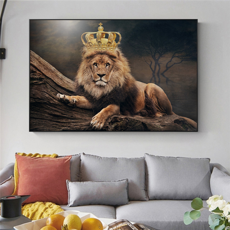 Modern Style animal lion Canvas Painting Poster Print Decor Wall Art Pictures For Living Room Bedroom