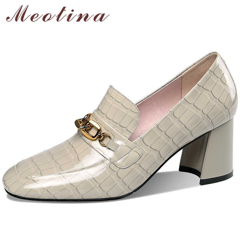 Meotina High Heels Genuine Leather Women Shoes Meatal Decoration Square Toe Pumps Block Heel Ladies Footwear Spring Big Size 41 210608, Grey
Meotina High Heels Genuine Leather Women Shoes Meatal Decoration Square Toe Pumps Block Heel Ladies Footwear Spring Big Size 41 210608, Grey