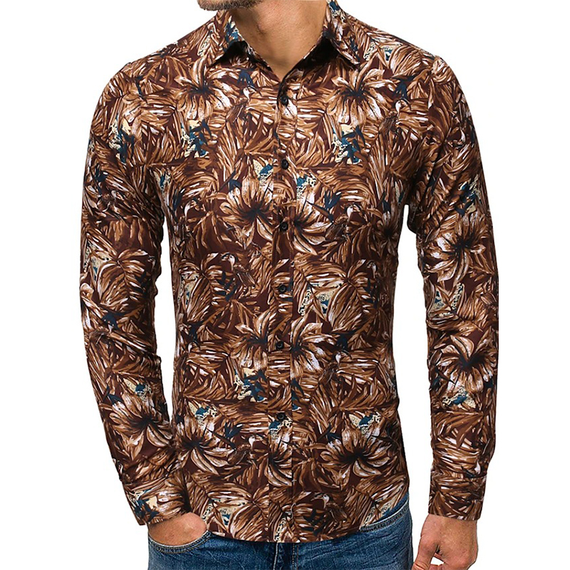 Flower petal pattern men's long-sleeved shirt high quality comfortable fit fashion retro style travel office entertainment, White;black
Flower petal pattern men's long-sleeved shirt high quality comfortable fit fashion retro style travel office entertainment, White;black