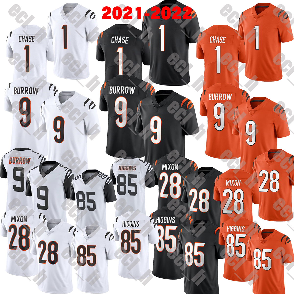 2021-2022 High quality Stitched Football jerseys 1 JaMarr Chase 9 Joe Burrow 28 Joe Mixon 85 Tee Higgins, As
2021-2022 High quality Stitched Football jerseys 1 JaMarr Chase 9 Joe Burrow 28 Joe Mixon 85 Tee Higgins, As