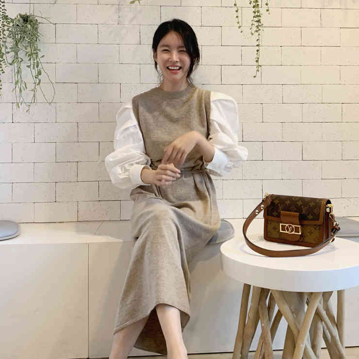 Fashion Women Bodycon Patchwork Maxi Dress Bandage Autumn Winter Chic Korean Knitted Dresses Female Slim Vestidos 210506