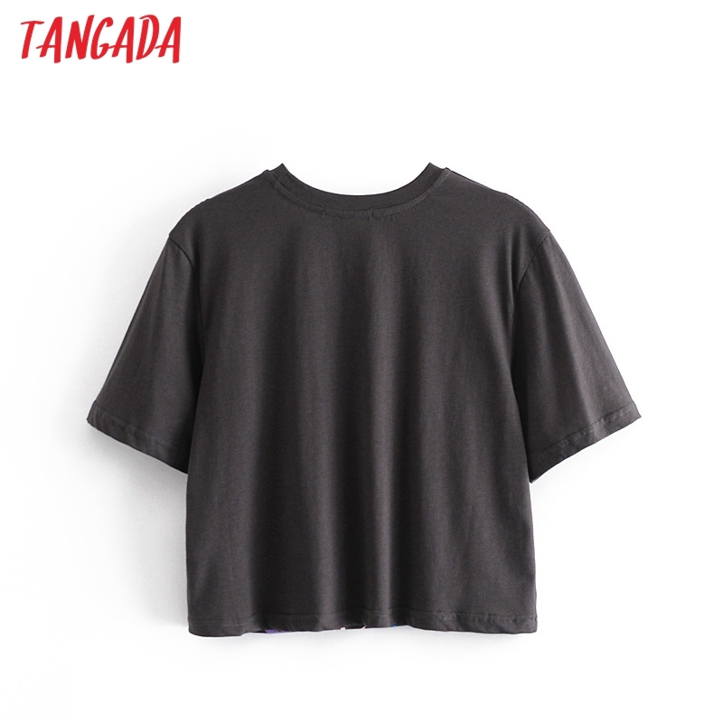 Women Star Print Crop Cotton T Short Sleeve Summer Ladies Casual Tee Shirt Street Wear Top 4D06 210416