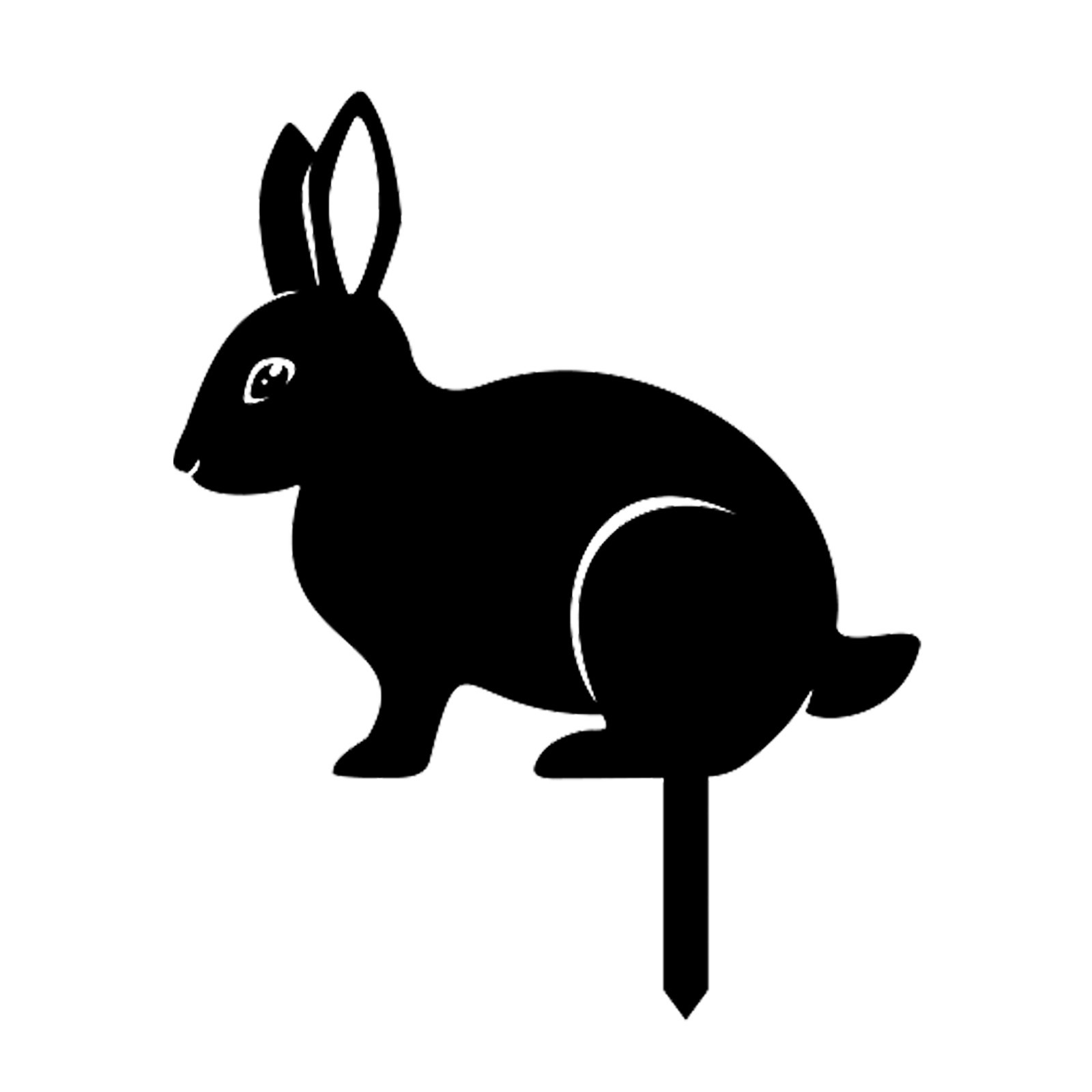 Beautiful outdoor art rabbit and squirrel metal statue peg figure insertion into the yard decoration this mansion black lawn decoration