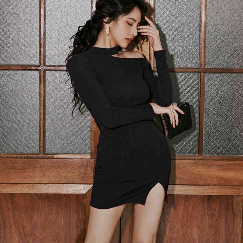 Long Sleeve Off Shoulder Party Red Dress Women Hollow out Sexy Mini Female Spring Casual Summer es Vestidos 13004 210508