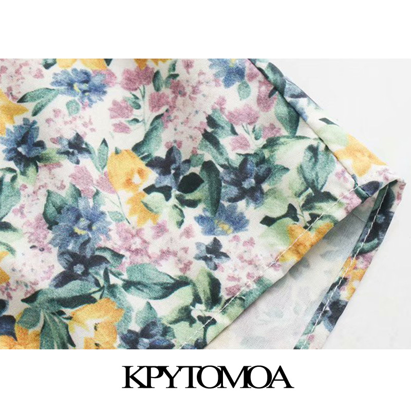 Women Chic Fashion Floral Print Ruffled Midi Dress O Neck Short Sleeve Irregular Female Dresses Vestidos 210420