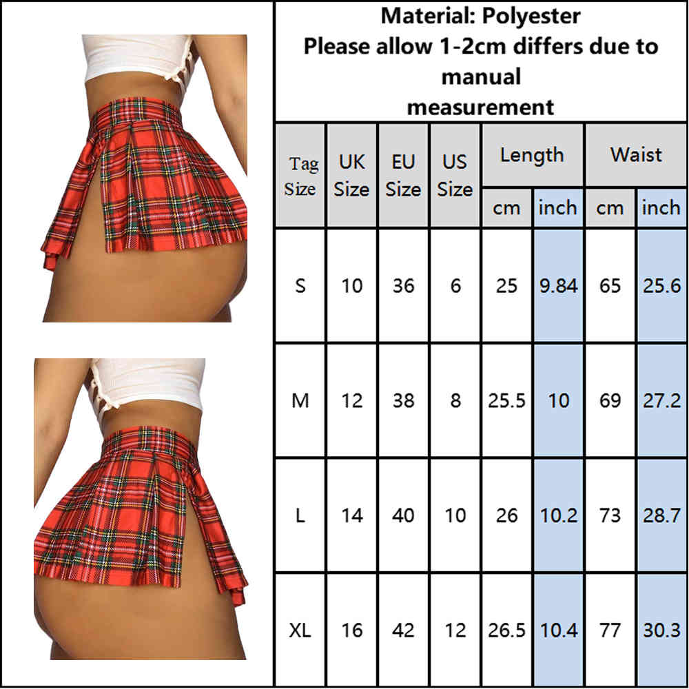 Japanese Night Party Sexy Plaid Bottoms High Split Mini Skirts Womens Preppy Scottish Grid Skirts Clubwear Beach Micro Skirt D30 210408