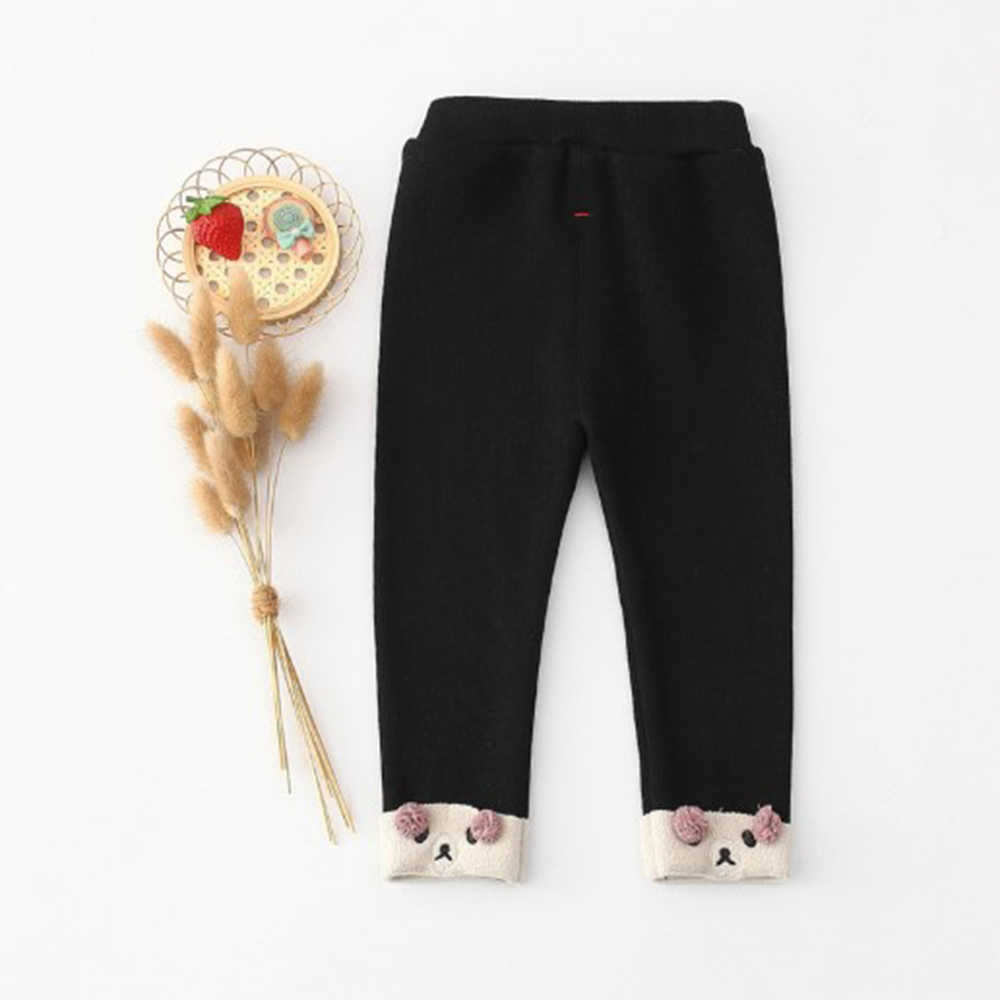 Mud Kingdom Girls Leggings Fleece Lined Kids Trousers Pants Print Cartoon Puppy Pattern Children 210615