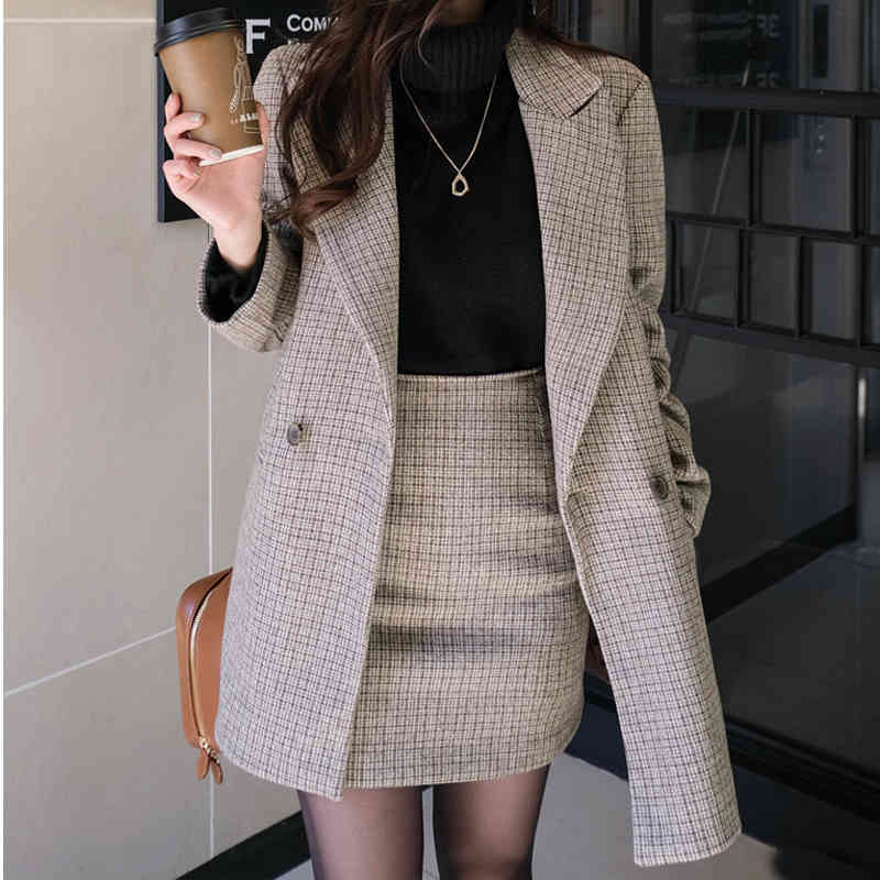 Plaid woolen coat suit autumn and winter Korean version of tooling high waist bag hip skirt 2-piece set for women 210525, Clear
Plaid woolen coat suit autumn and winter Korean version of tooling high waist bag hip skirt 2-piece set for women 210525, Clear