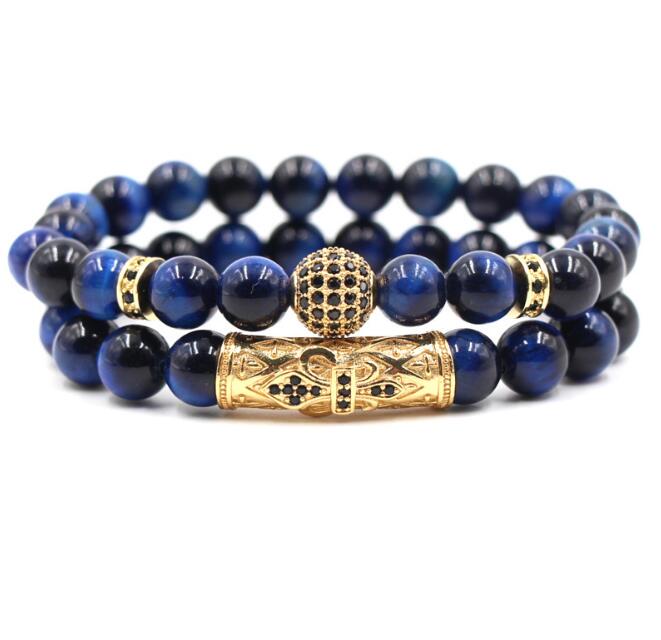 pc/set Natural tiger eye pearl beads bracelet set, jewelry for men and women, elastic material Wrist Strap accessories Gift GC203