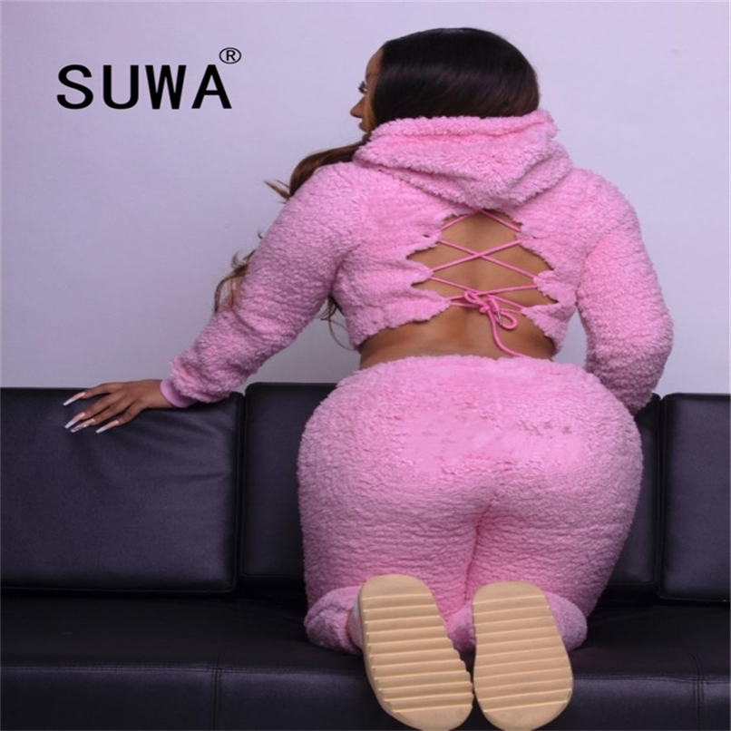 Hairy Warm Loungewear Women Two Piece Matching Sets Backless Long Sleeve Hoodies Sweatshirt Skinny High Waist Pants Wholesale 210525, Brown
Hairy Warm Loungewear Women Two Piece Matching Sets Backless Long Sleeve Hoodies Sweatshirt Skinny High Waist Pants Wholesale 210525, Brown