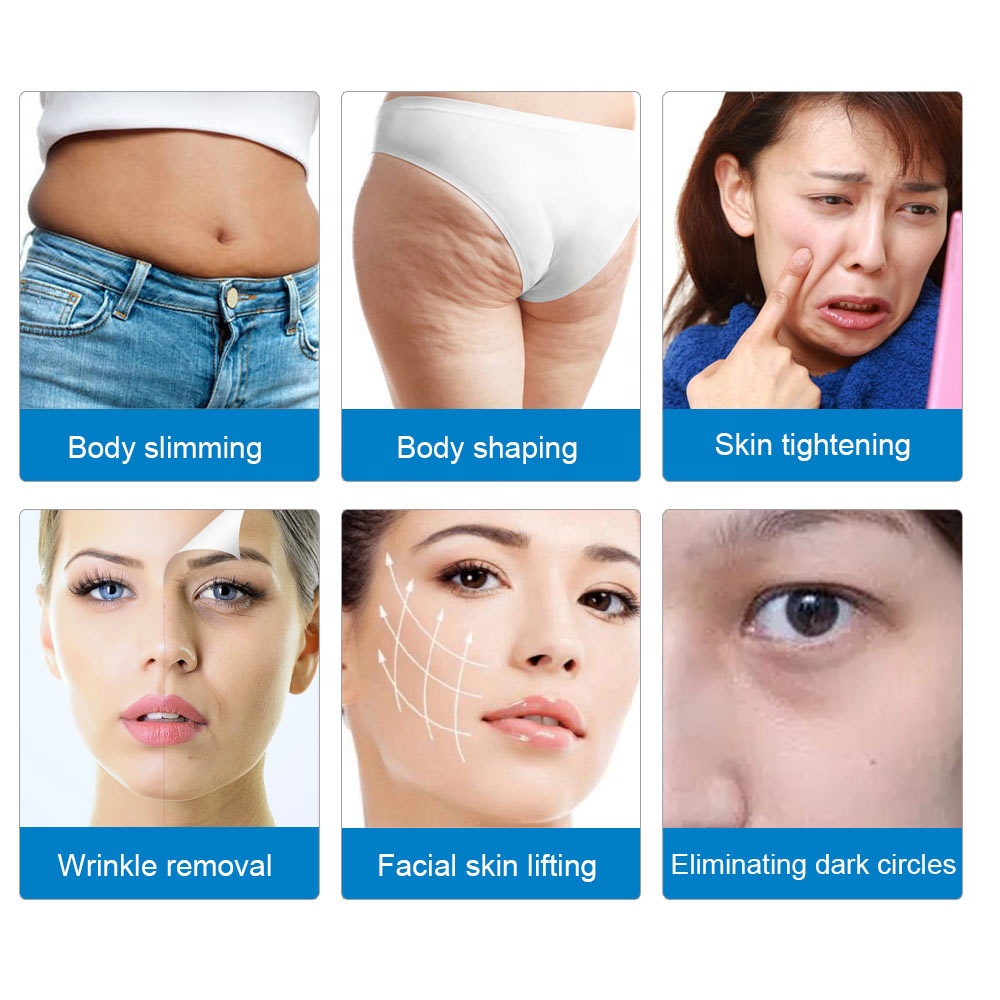 Portable 5 In1 RF 40K ultrasonic face lifting machine body slimming cavitation radio frequency shaping slim Device