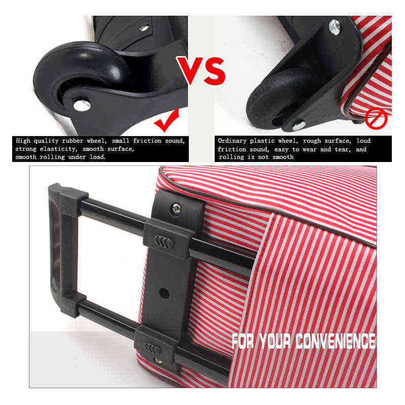 Women Men travel bag on wheels Rolling luggage Trolley Duffle Carry-On with Pull rod 211118