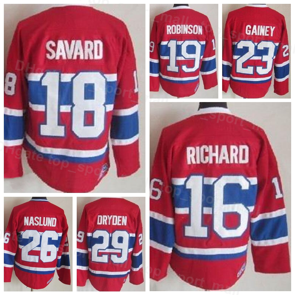 Men Vintage Retro Ice Hockey 16 Henri Richard Jersey 18 Serge Savard 19 Larry Robinson 23 Bob Gainey 26 Mats Naslund 4 Jean Beliveau 1 Jacques Plante CCM JiaNaDaRen, 16 red
Men Vintage Retro Ice Hockey 16 Henri Richard Jersey 18 Serge Savard 19 Larry Robinson 23 Bob Gainey 26 Mats Naslund 4 Jean Beliveau 1 Jacques Plante CCM JiaNaDaRen, 16 red