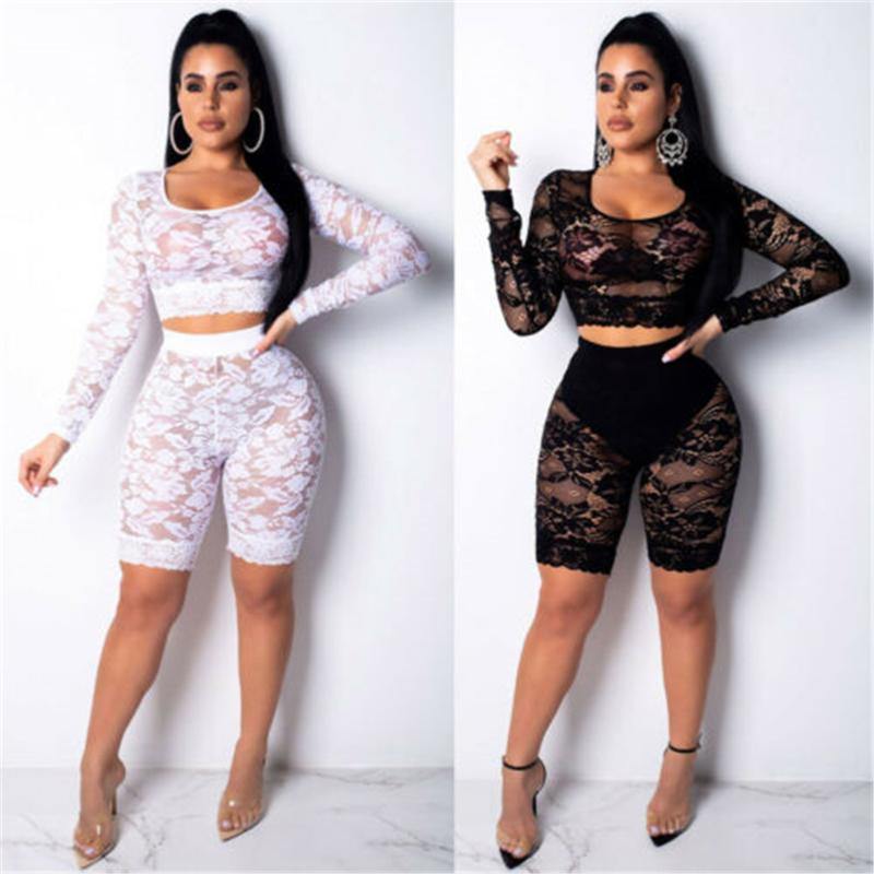 Women Summer Lace Crop Top Blouse+Pants Two-piece Playsuit Bodysuit Jumpsuit Romper Set Women' Tracksuits, Black
Women Summer Lace Crop Top Blouse+Pants Two-piece Playsuit Bodysuit Jumpsuit Romper Set Women' Tracksuits, Black