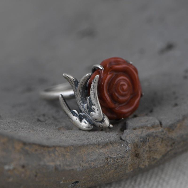 Silver Ring For Women Jewelry 100% Original Pure S925 Sterling Rings Swallow Natural Red Agate Flower Cluster
Silver Ring For Women Jewelry 100% Original Pure S925 Sterling Rings Swallow Natural Red Agate Flower Cluster