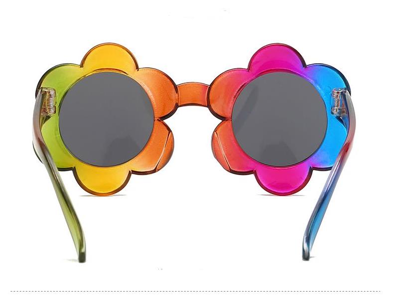Kids Rainbow Sunglasses Colorful Flower Shaped glasses Photography for Boys Girls Party Accessories