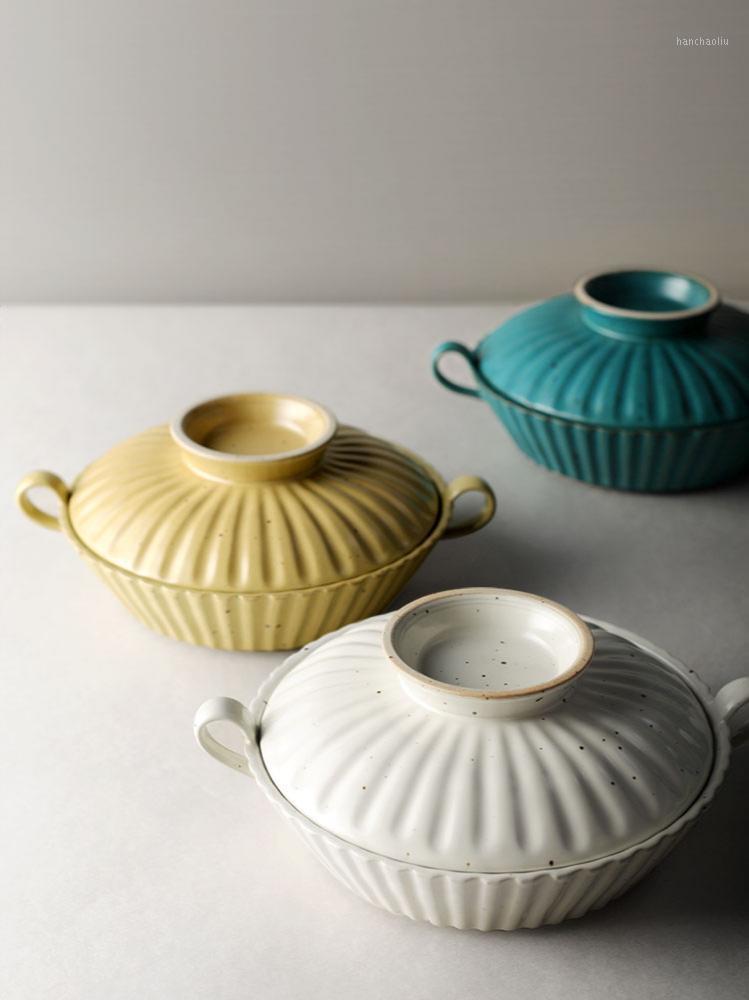 Handmade Ceramic Large Noodle Bowl Stoare Tableware With Lid Japanese Style Binaural Soup Baking Tray Household Storage Bottles & Jars
Handmade Ceramic Large Noodle Bowl Stoare Tableware With Lid Japanese Style Binaural Soup Baking Tray Household Storage Bottles & Jars