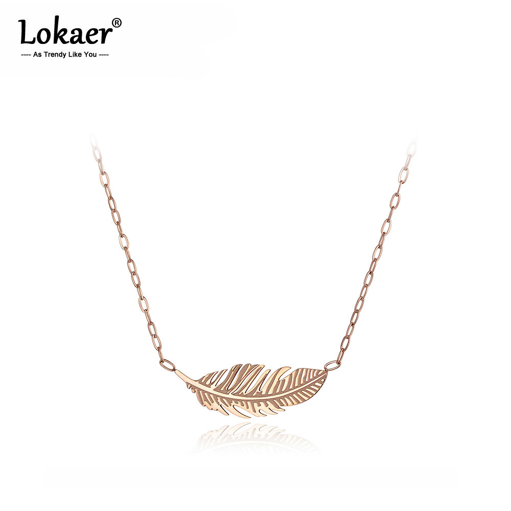 Lokaer Classic Stainless Steel Chains Chokers Necklace Rose Gold Color Feather Neckalces Bridal Wedding Jewelry N18032
Lokaer Classic Stainless Steel Chains Chokers Necklace Rose Gold Color Feather Neckalces Bridal Wedding Jewelry N18032