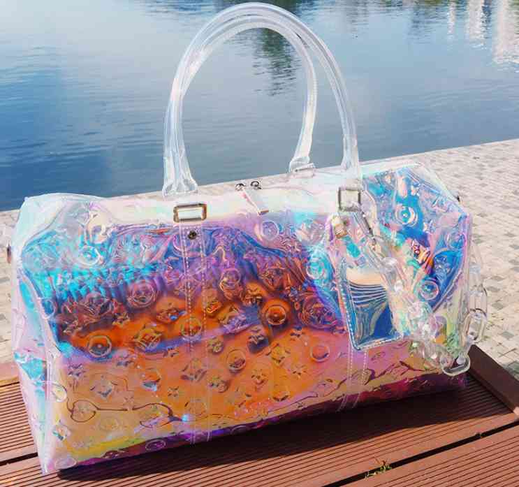 Duffel Bags Classic Laser Flash PVC Women Handbags 45cm Transparent Duffle Bag Brilliant Colour Luggage Travel D5PR, 1# shoe box
Duffel Bags Classic Laser Flash PVC Women Handbags 45cm Transparent Duffle Bag Brilliant Colour Luggage Travel D5PR, 1# shoe box