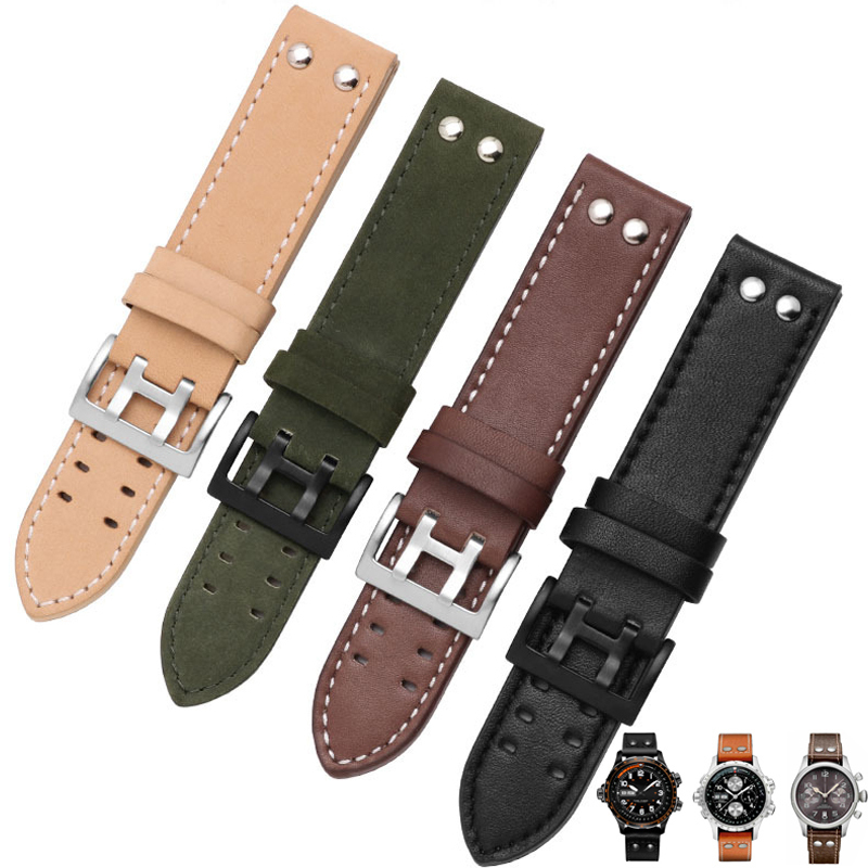 Quality Leather strap band width 20mm 22mm Double row hole leather belt brown khaki watch accessories replace for Hamilton
Quality Leather strap band width 20mm 22mm Double row hole leather belt brown khaki watch accessories replace for Hamilton