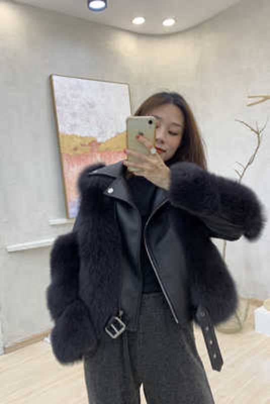 Real Fox Fur Coats With Genuine Sheepskin Leather Wholeskin Natural Fox Fur Jacket Outwear Women Winter 2c