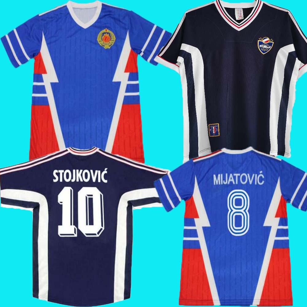 Yugoslavia Retro Soccer Jersey World Cup1990 1991 Mijatovic 8 Savicevic19 Vintage Classic 1998 STOJKOVIC 10 MIJATOVIC 9 Vintage Classic classic Football Shirt, 1998 home
Yugoslavia Retro Soccer Jersey World Cup1990 1991 Mijatovic 8 Savicevic19 Vintage Classic 1998 STOJKOVIC 10 MIJATOVIC 9 Vintage Classic classic Football Shirt, 1998 home
