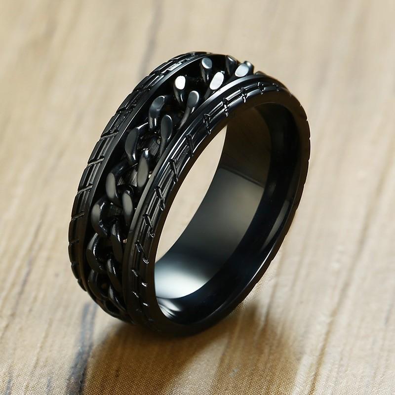 Cluster Rings Punk Wheel Tire Spinner Mens Chain Stainless Steel Black Color Biker Hip Hop Bague Male Accessories
Cluster Rings Punk Wheel Tire Spinner Mens Chain Stainless Steel Black Color Biker Hip Hop Bague Male Accessories