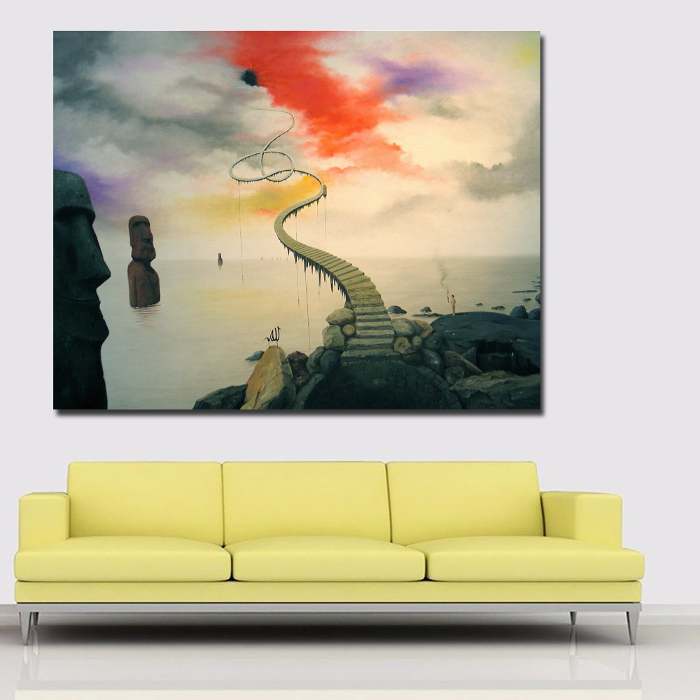 Abstract Art surrealism Het Zwarte Gat Abstract Painting Printed On Canvas Art Painting Wall Pictures For Living Room