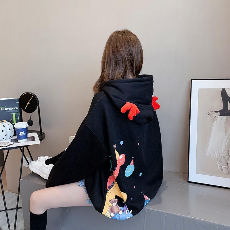 Women's Hoodies & Sweatshirts Spring And Autumn Hooded Thin Long Sleeve Korean Loose Cartoon Antler Winter Plush Thickened Coat, Black
Women's Hoodies & Sweatshirts Spring And Autumn Hooded Thin Long Sleeve Korean Loose Cartoon Antler Winter Plush Thickened Coat, Black