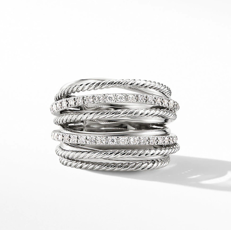 Huitan Silver Color Multiple Row Rings Shiny CZ Metallic OL Style Office Lady Versatile Finger Ring For Women Fashion Jewe