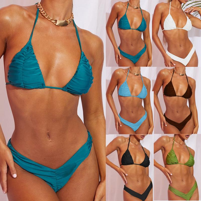 Women' Swimwear 2021 Sexy Swimsuit Women Bikini Set Solid Pleated Push-up Padded Up Soft Bag Split Beach Wear, Black
Women' Swimwear 2021 Sexy Swimsuit Women Bikini Set Solid Pleated Push-up Padded Up Soft Bag Split Beach Wear, Black